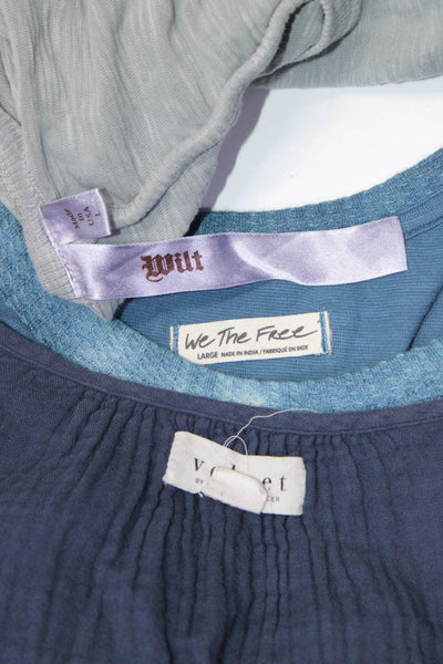 Wilt We The Free Velvet Womens Dresses Shirt Blue Gray Size Large XL Lot 3