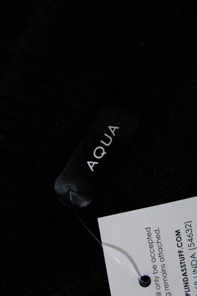 Aqua Women's Beaded Rhinestone Fringe Long Sleeve Pullover Sweater Black Size S