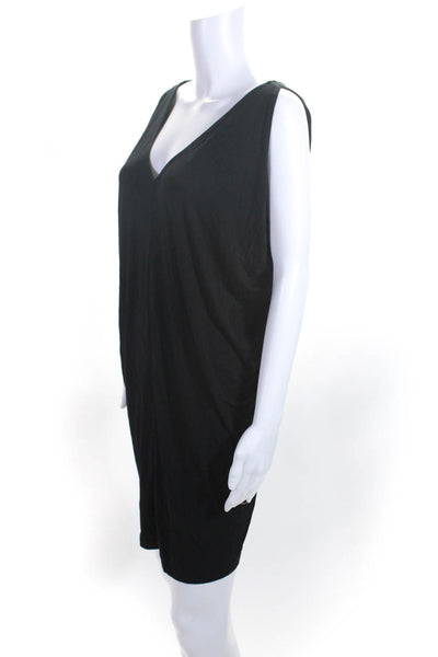 Vince Women's V-Neck Sleeveless Midi Dress Black Size S