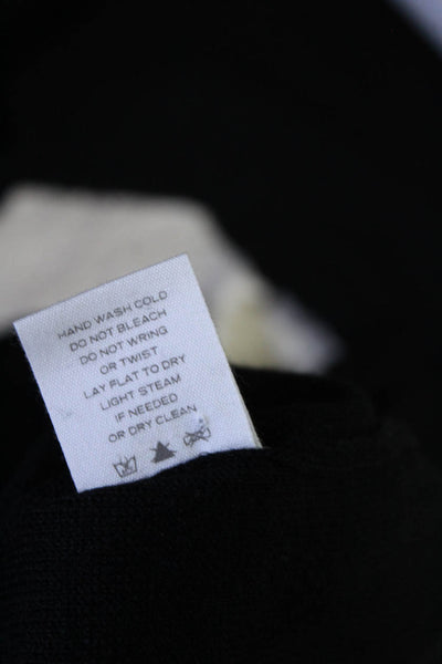 Duffy Womens Cotton Long Sleeve Lace Up Crewneck Knit Top Shirt Black Size XS