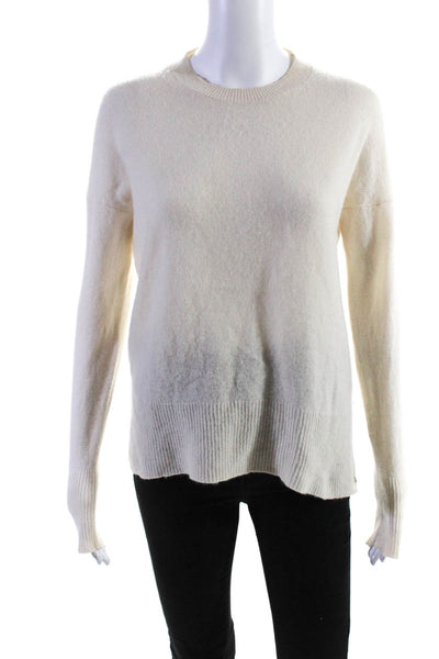 Theory Women's Cashmere Long Sleeve Pullover Sweater Beige Size S