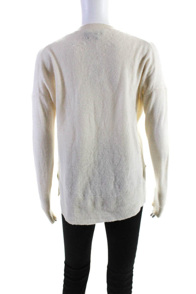 Theory Women's Cashmere Long Sleeve Pullover Sweater Beige Size S