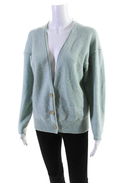 The Group Babaton Womens Cashmere Long Sleeve Button Down Cardigan Blue Size 2XS