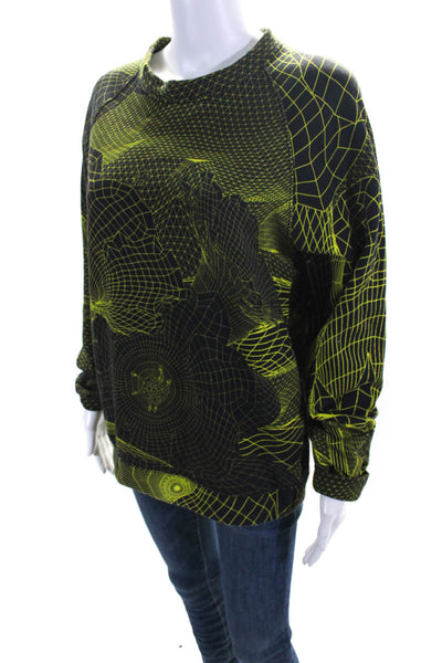 Christopher Kane Womens Cotton Striped Long Sleeve Sweatshirt Green Size S