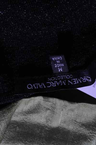 Carmen Marc Valvo Womens Scoop Neck Sequin Knit Tank Top Black Size Medium