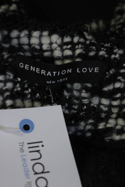 Generation Love Women's Tweed Snap Closure Jacket Black/White Size S