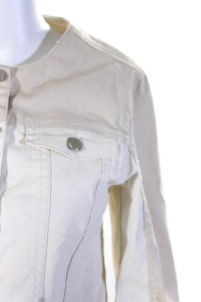 Blank NYC Women's Two Tone Jean Jacket Beige White Size S