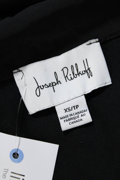 Joseph Ribkoff Womens Front Zip Mock Neck Half Sleeve Oversized Jacket Black XS