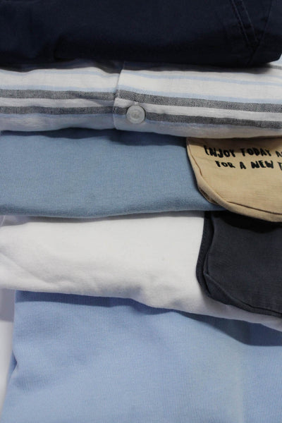 Zara Boboli Boys Tee Shirts Shorts White Blue Gray Cotton Size 4-7 Lot 5