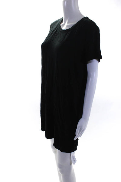 Splendid Womens Short Sleeves Knee Length Shirt Dress Black Size Medium
