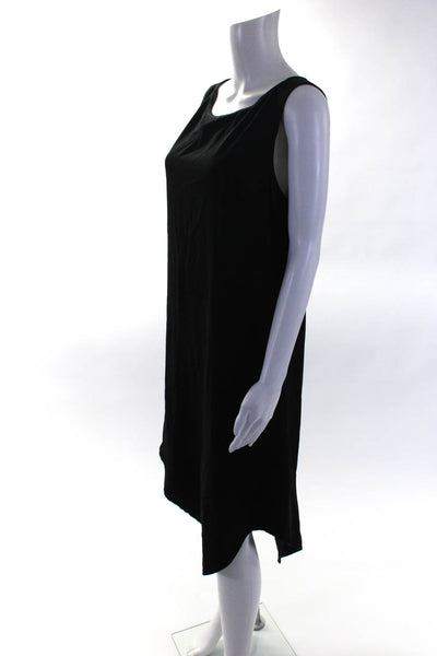 Trina Turk Womens Sleeveless Asymmetrical Midi Dress Black Size Small