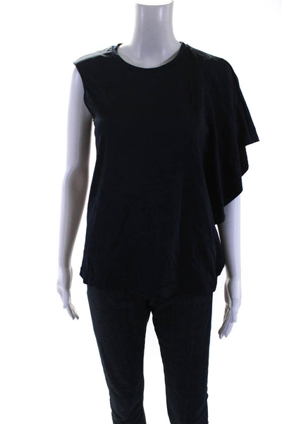 Club Monaco Womens Butterfly Wing Sleeves Blouse Navy Blue Size Small