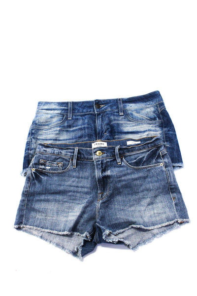 Frame Denim Siwy Womens Denim Cut Off Low Rise Shorts Blue Cotton Size 28 Lot 2