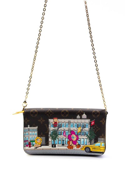Louis Vuitton Felicie Vivienne Holiday 2022 Flap Chain Crossbody Handbag Brown