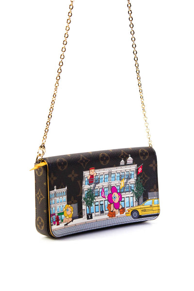 Louis Vuitton Felicie Vivienne Holiday 2022 Flap Chain Crossbody Handbag Brown