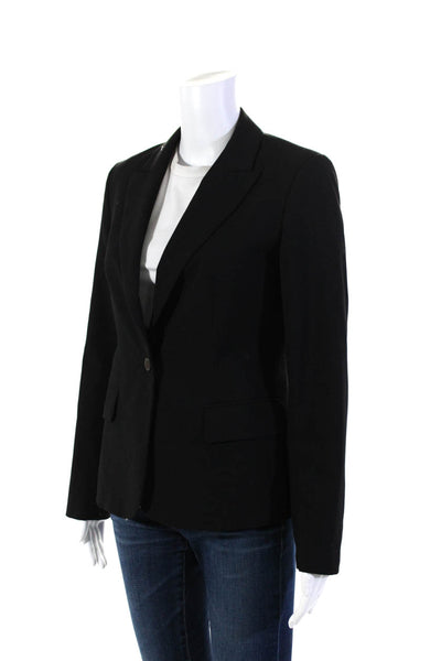 Calvin Klein Womens Peaked Lapel Long Sleeve One Button Blazer Black Size 2