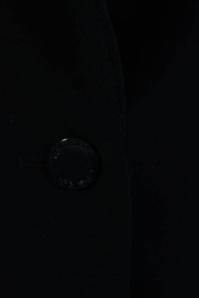 Calvin Klein Womens Peaked Lapel Long Sleeve One Button Blazer Black Size 2