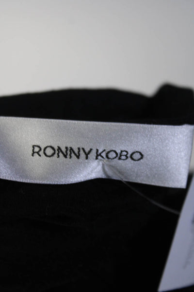 Ronny Kobo Womens Halter Jersey Sleeveless Top Blouse Black Size Small