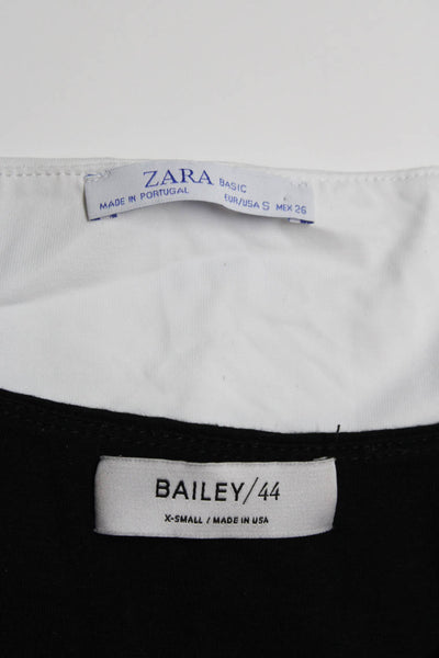 Zara Basic Bailey 44 Womens Stretch Scoop Neck Tank Top White Size S XS Lot 2