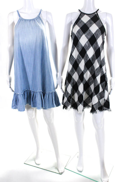 Bella Dahl Womens Check Print Scoop Neck Sleeveless Dress Black Size XS Lot 2
