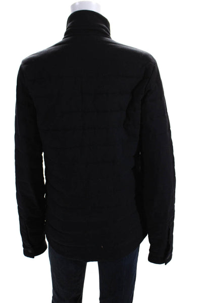 Scotch & Soda Womens Black Cotton Mock Neck Full Zip Long Sleeve Jacket Size S