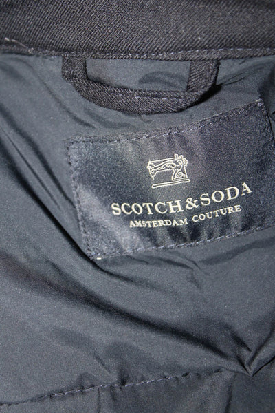 Scotch & Soda Womens Black Cotton Mock Neck Full Zip Long Sleeve Jacket Size S