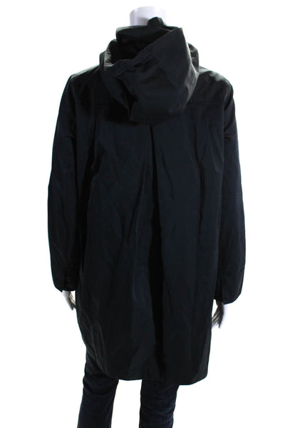 Weekend Max Mara Womens Navy Removable Hood Full Zip Long Sleeve Jacket Size 4