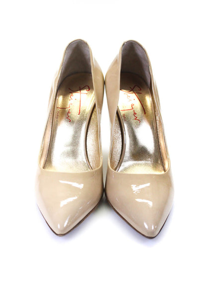 Steiger Womens Patent Leather Pointed Toe Pumps Nude Beige Size 36 6