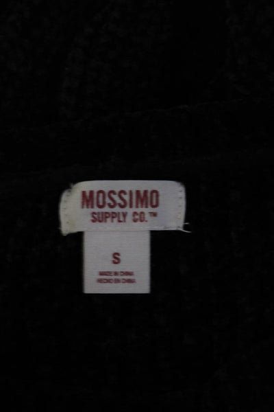 Mossimo Womens Ruffled Long Sleeves Crew Neck Sweater Black Size Small
