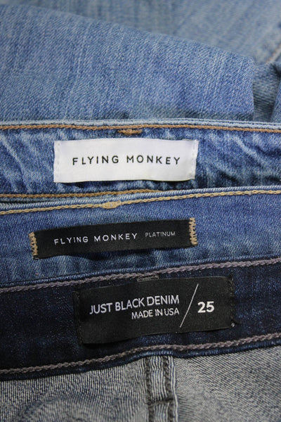 Flying Monkey Just Black Denim Womens Skinny Leg Jeans Blue Size 26 25 Lot 3