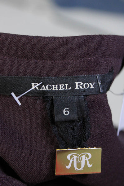 Rachel Roy Womens Sleeveless V-Neck Flared Hem Lined A-line Dress Purple Size 6