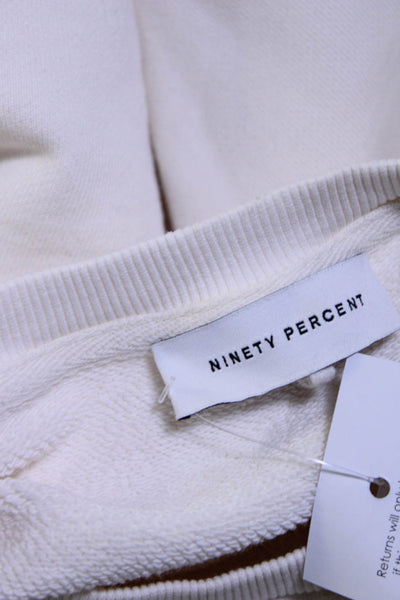 Ninety Percent Womens Organic Cotton Round Neck Pullover Sweatshirt Beige Size L