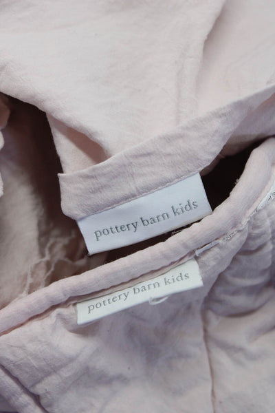 Pottery Barn Kids Childrens Girls Ruffled Detail Crib Blanket Light Pink