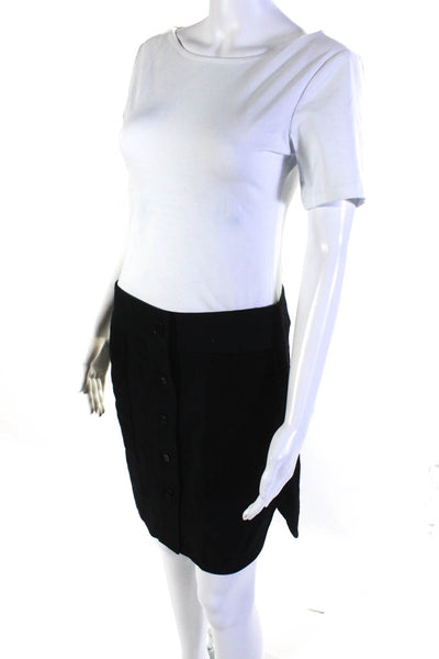 Grey Jason Wu Women's Button Front Mini Skirt Black Size 4