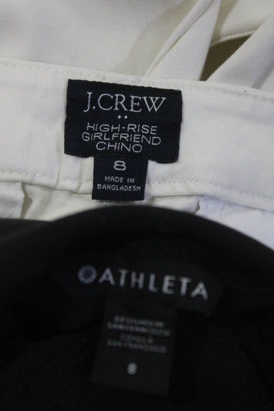 Athleta J Crew Womens Straight Leg Athletic Chino Pants Black White Size 8 Lot 2