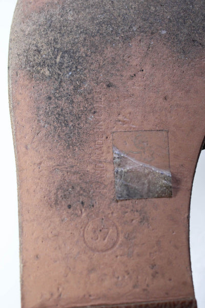 Ancient Greek Sandals Womens Flat Leather Slides Sandals Brown Size 37 7
