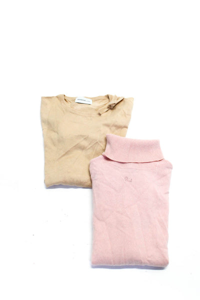 Shadow Lion Crewneck Short Sleeves Sweater Beige Pink Size S Lot 2