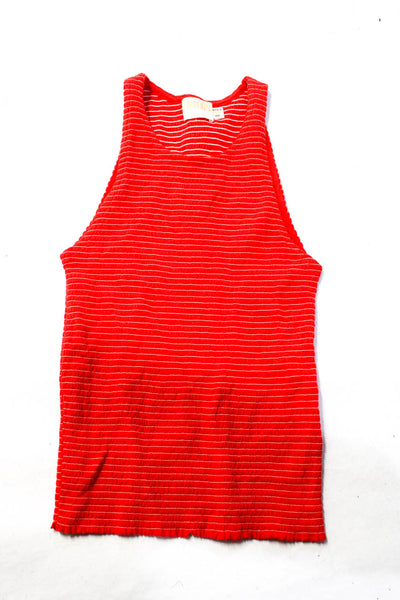 Nation LTD Goldie Womens Cotton Stretch Round Neck Tank Top Red Size XS Lot 2