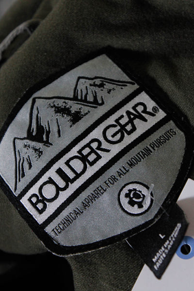 Boulder Gear Mens Solid Gray Full Zip Hooded Long Sleeve Coat Size L