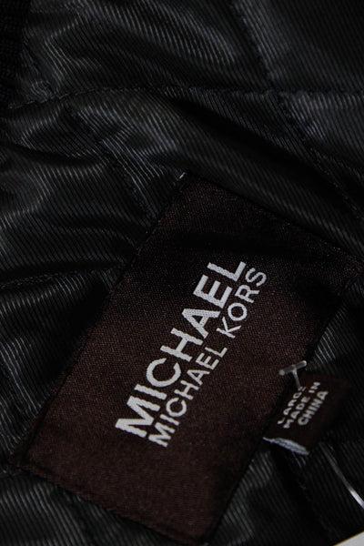 Michael Michael Kors Mens Dark Gray Wool Mock Neck Long Sleeve Coat Size L