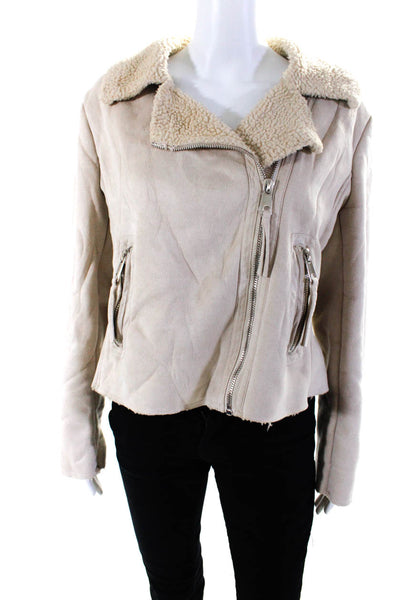 Slate & Willow Womens Oat Faux Sherpa Jacket Size 4 13327141
