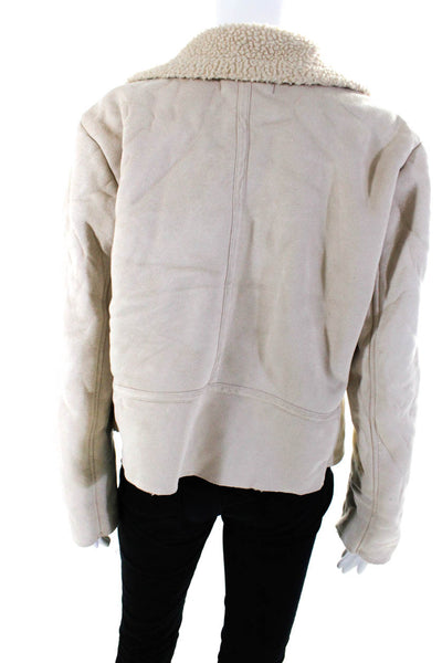 Slate & Willow Womens Oat Faux Sherpa Jacket Size 4 13327141