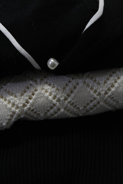 Zara Womens Bodysuit White Open Knit Pullover Sweater Top Size S M Lot 3