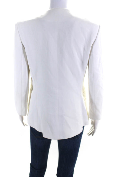 Theory Womens Open Front Lindraya Admiral Crepe Jacket White Size 8