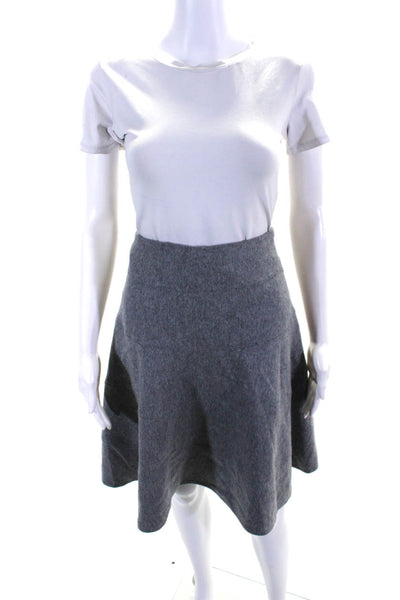 Paule Ka Womens Knee Length A Line Skirt Gray Wool Size EUR 38