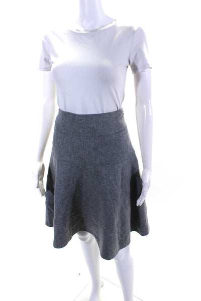 Paule Ka Womens Knee Length A Line Skirt Gray Wool Size EUR 38