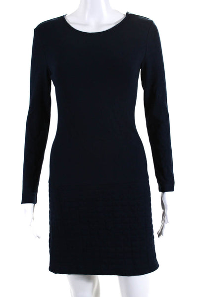 Theory Womens Quilted Bottom Mimi Q Classical Dress Navy Blue Size Petite