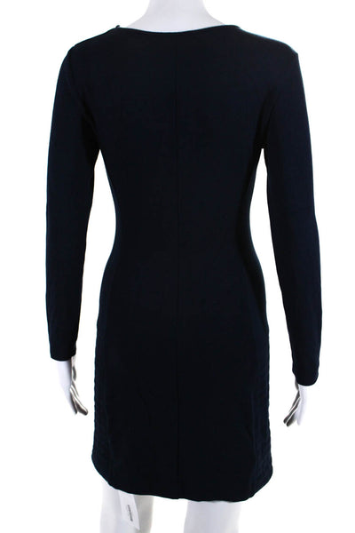 Theory Womens Quilted Bottom Mimi Q Classical Dress Navy Blue Size Petite