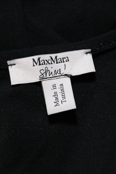 Max Mara Shine Womens Floral Eyelet V Neck Tank Top Black Beige Size Small