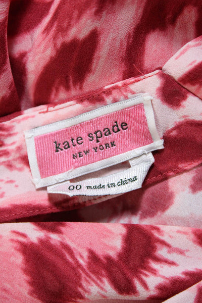 Kate Spade New York Womens Silk Animal Print Twist Knot Tank Top Pink Size 00
